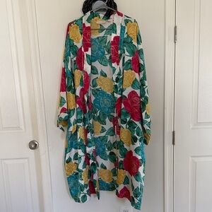 Solange Floral Kimono with Yellow and Green Accents made in Korea